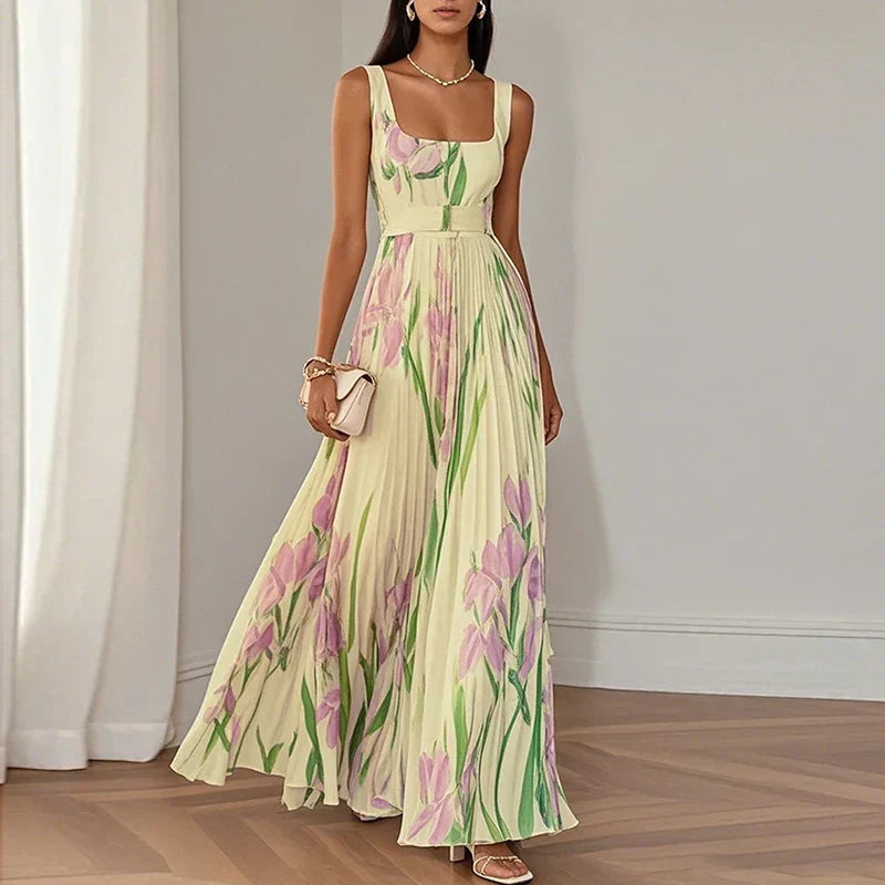 Lidia | Vestido Maxi Floral Elegante en Línea A