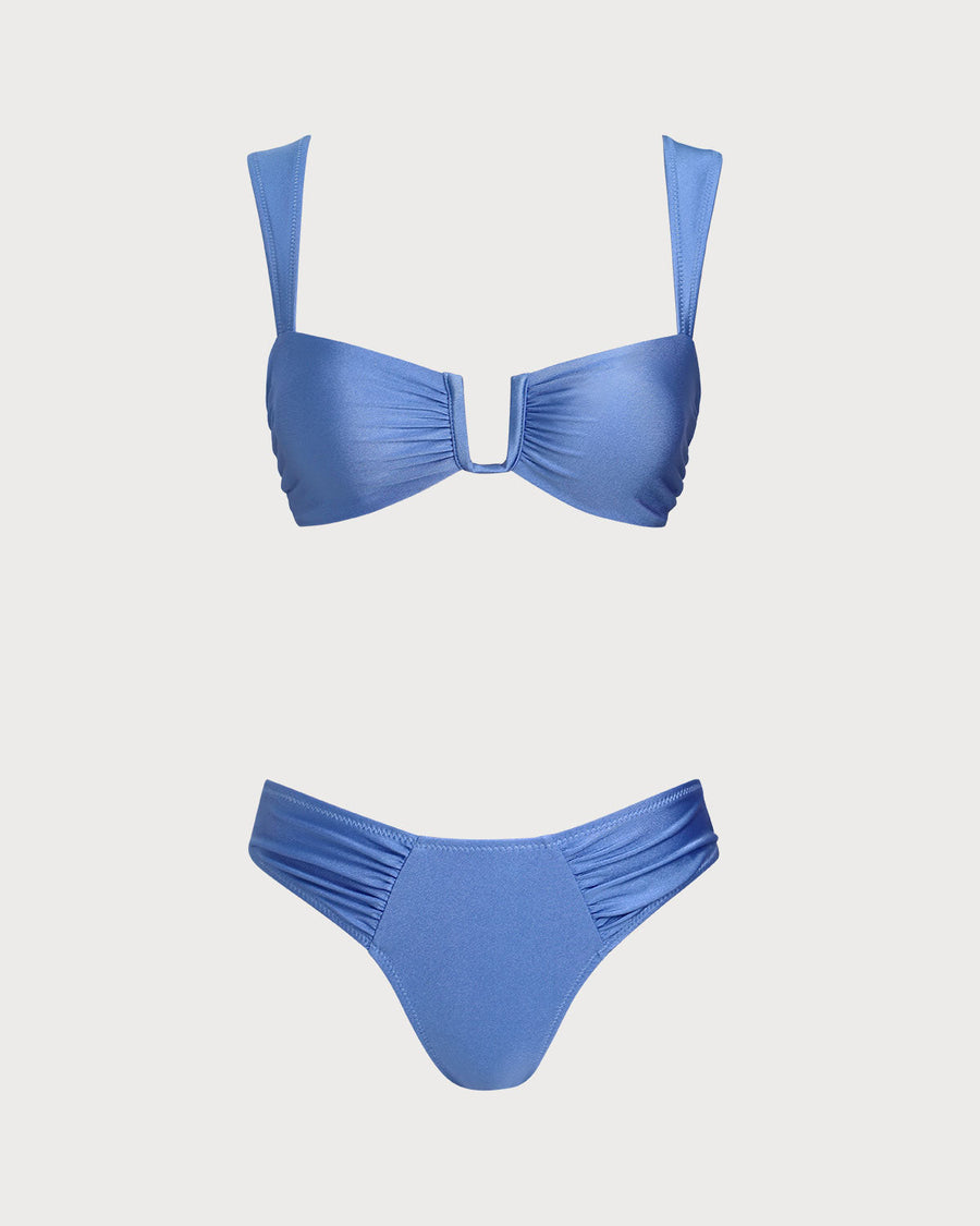 Blue Triangle High Stretch Bikini Set